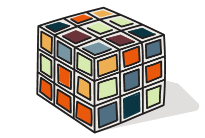 scrambled game cube illustration